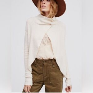 Free People Cascade Cardi Open Front Soft Wool Blend Cardigan Sweater